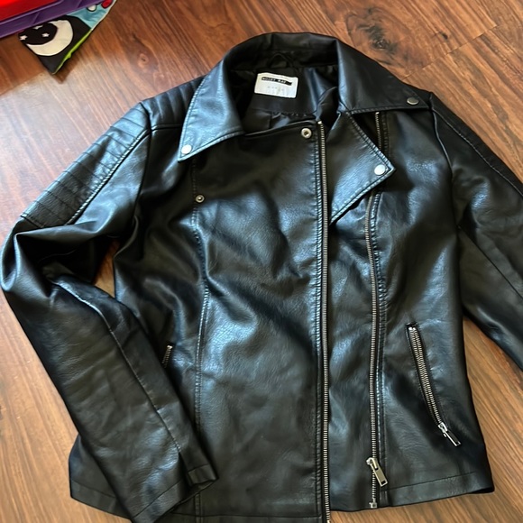 Noisy May pleather motorcycle jacket size Large - Picture 1 of 4